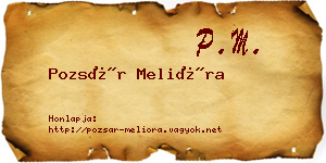 Pozsár Melióra névjegykártya